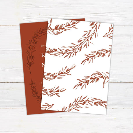 Terracotta Foliage Invitation - goprintplus