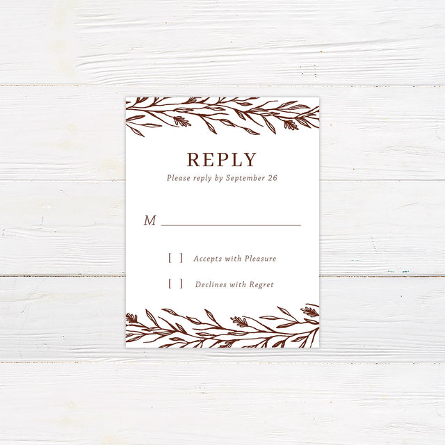 Terracotta Foliage RSVP - goprintplus