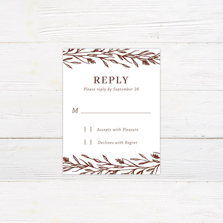 Terracotta Foliage Invitation - goprintplus