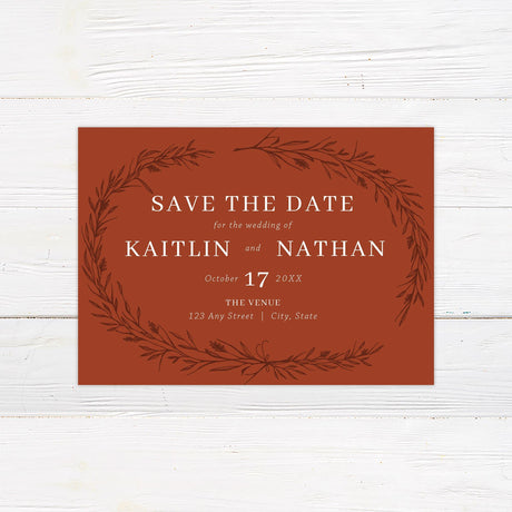 Terracotta Foliage Invitation - goprintplus