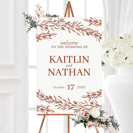 Terracotta Foliage Invitation - goprintplus