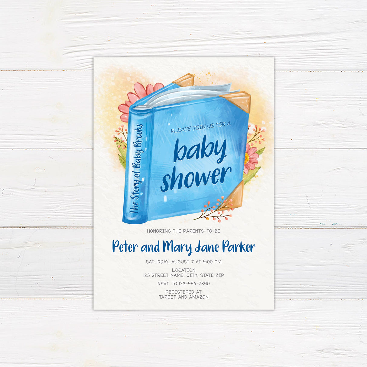 The Story Of Baby Shower Invitation