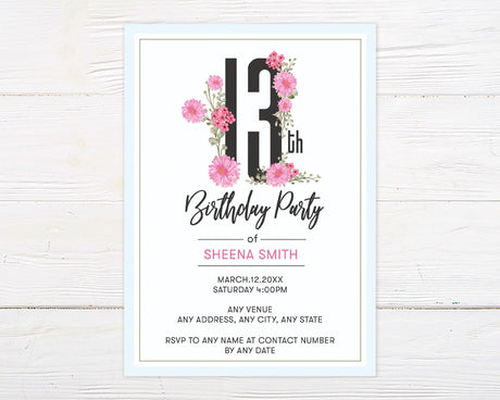 Thirteenth Birthday Invitation - goprintplus