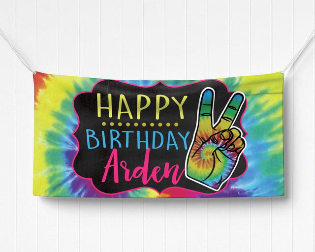 Tie Dye Birthday Banner - goprintplus