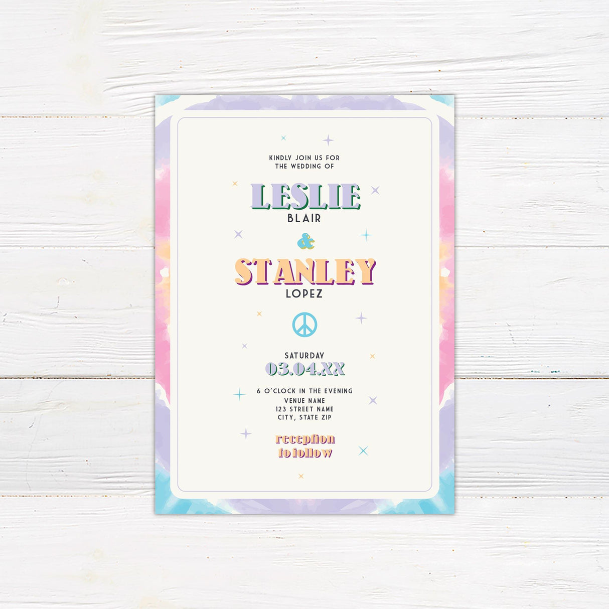 Tie Dye Invitations - goprintplus