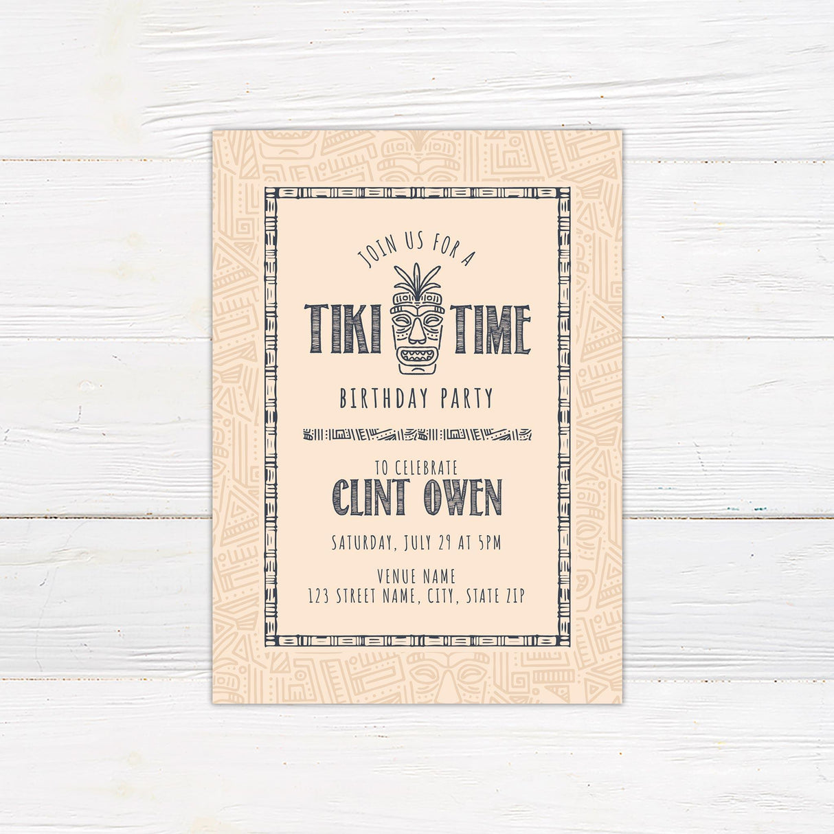 Tiki Time Invitation - goprintplus