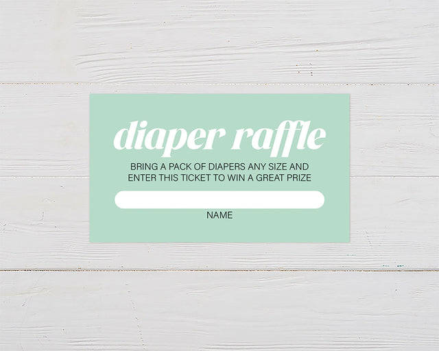 Tiny Human Shindig Diaper Raffle Ticket - goprintplus