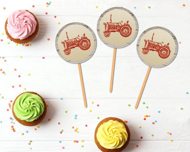 Tractor Cupcake Topper - goprintplus