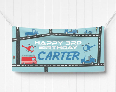 Transportation Birthday Banner - goprintplus