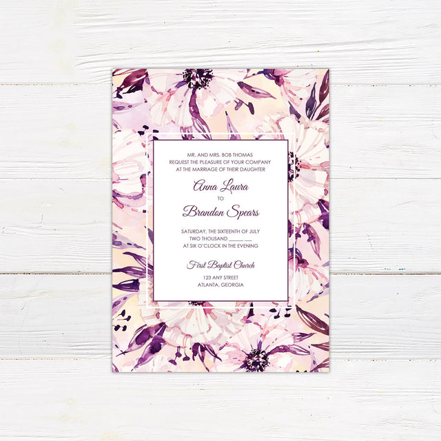 Trendy Blooms Invitations - goprintplus