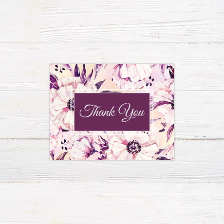 Trendy Blooms Thank You Card - goprintplus
