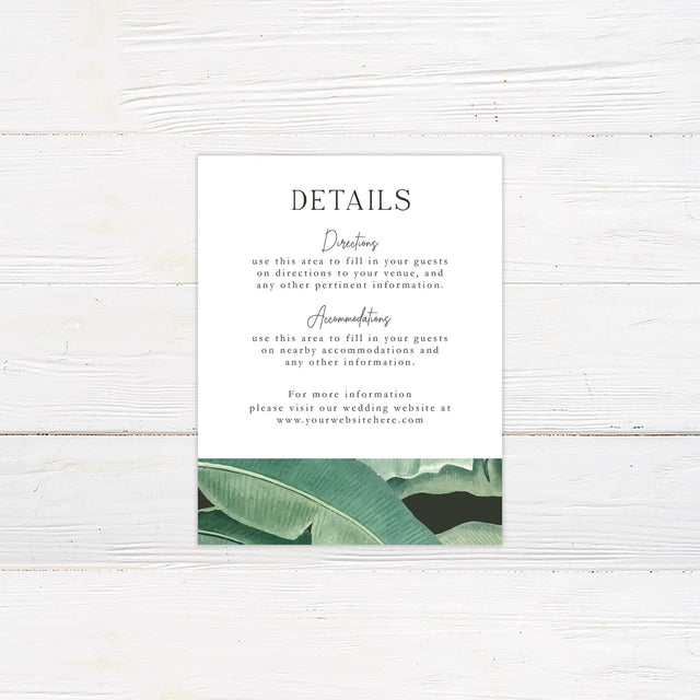 Tropical Leaves Details Cards - goprintplus