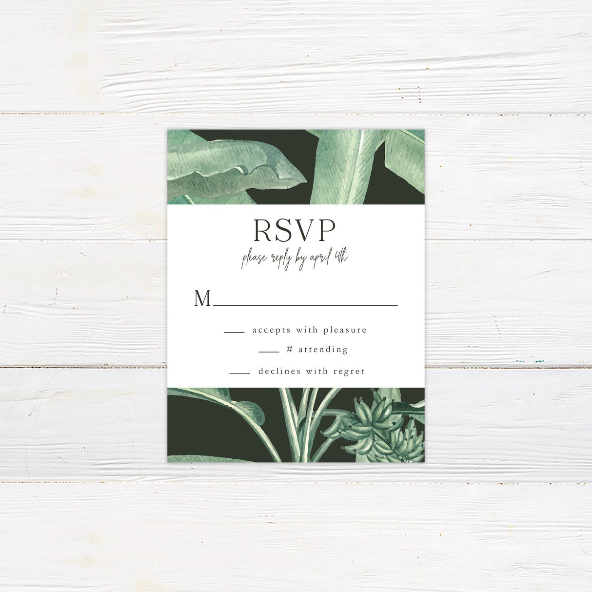 Tropical Leaves RSVP - goprintplus