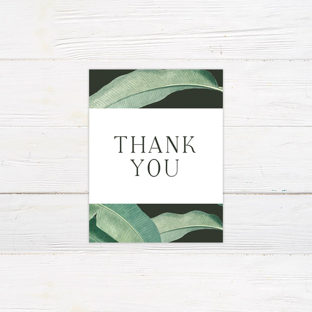 Tropical Leaves Thank You Card - goprintplus