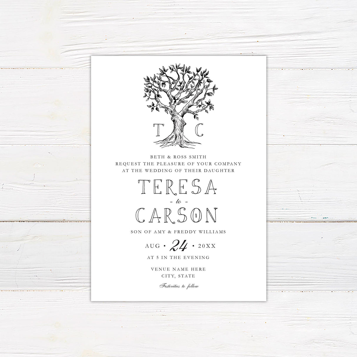 Twisted Tree Invitations - goprintplus