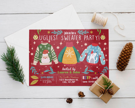 Ugliest Sweater Party Invitation - goprintplus