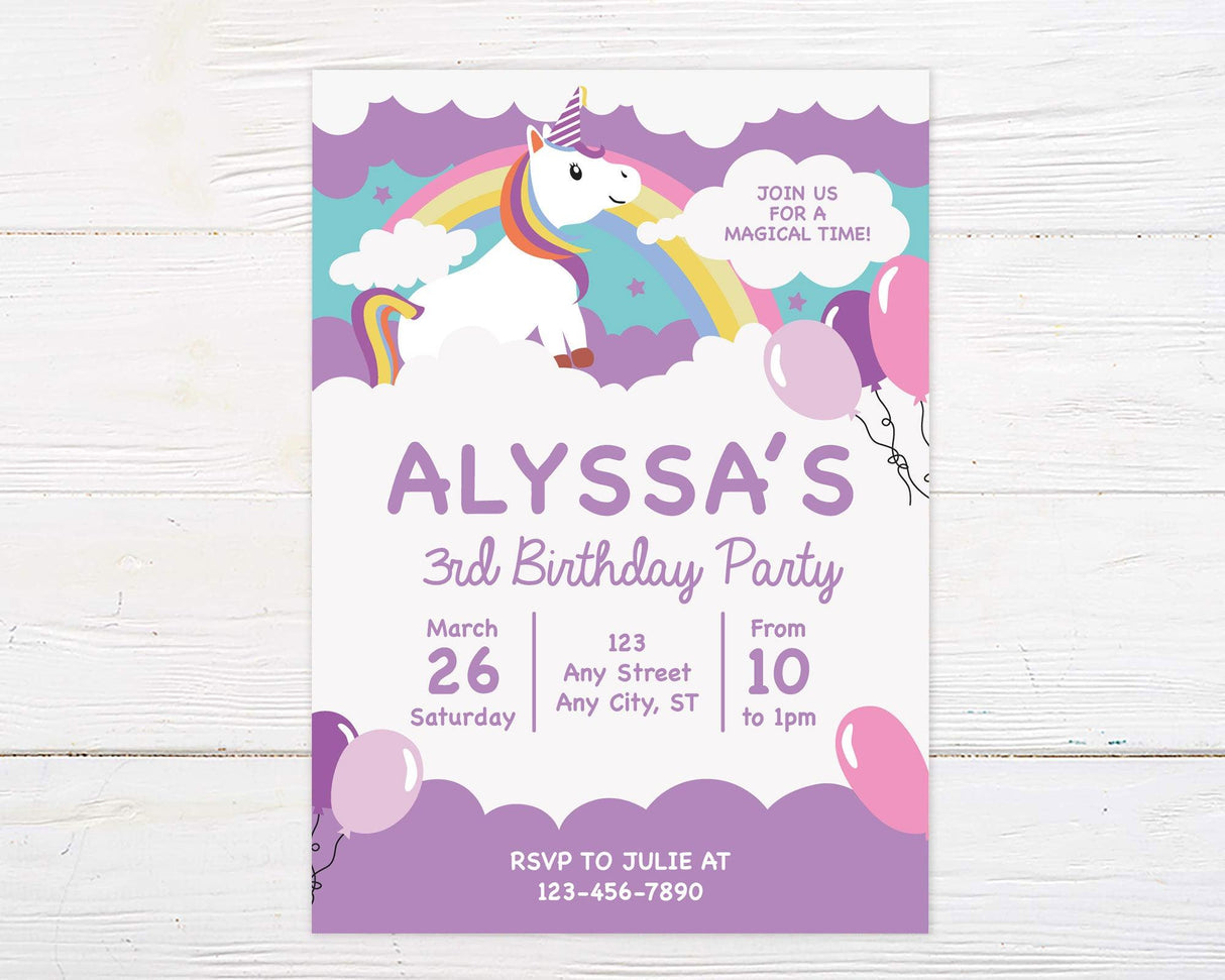 Unicorn Party Invitation - goprintplus