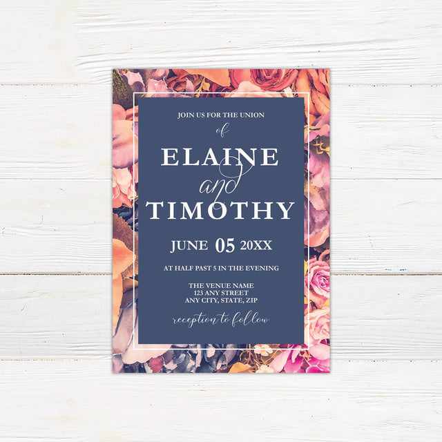 Vibrant Floral Invitations - goprintplus