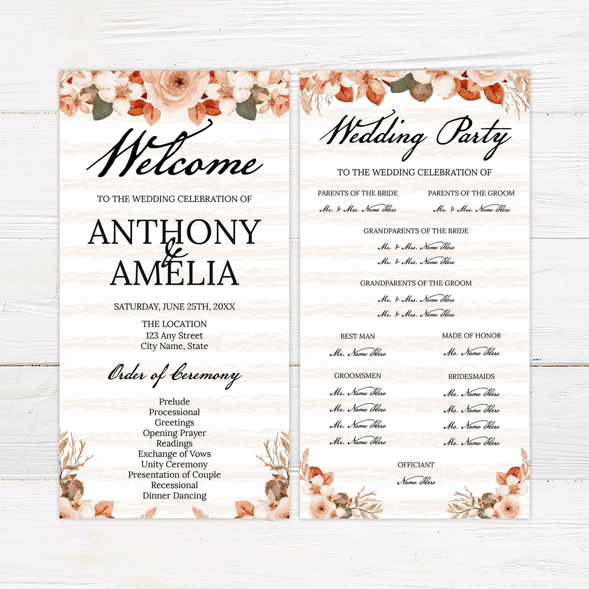 Vintage Floral Program - goprintplus
