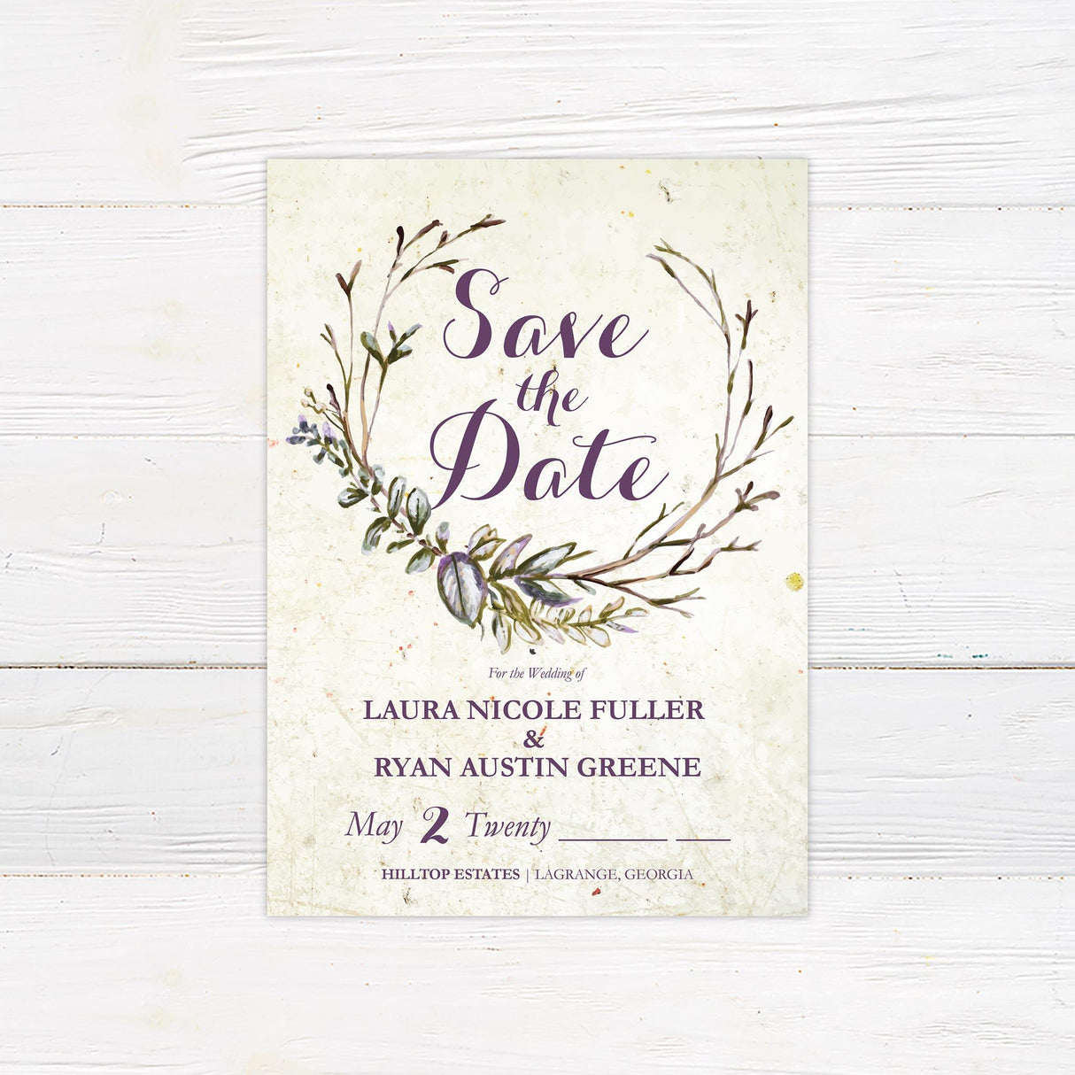 Vintage Paper Save The Date - goprintplus