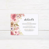 Vintage Pink Floral Invitations - goprintplus