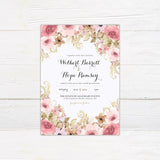 Vintage Pink Floral Invitations - goprintplus