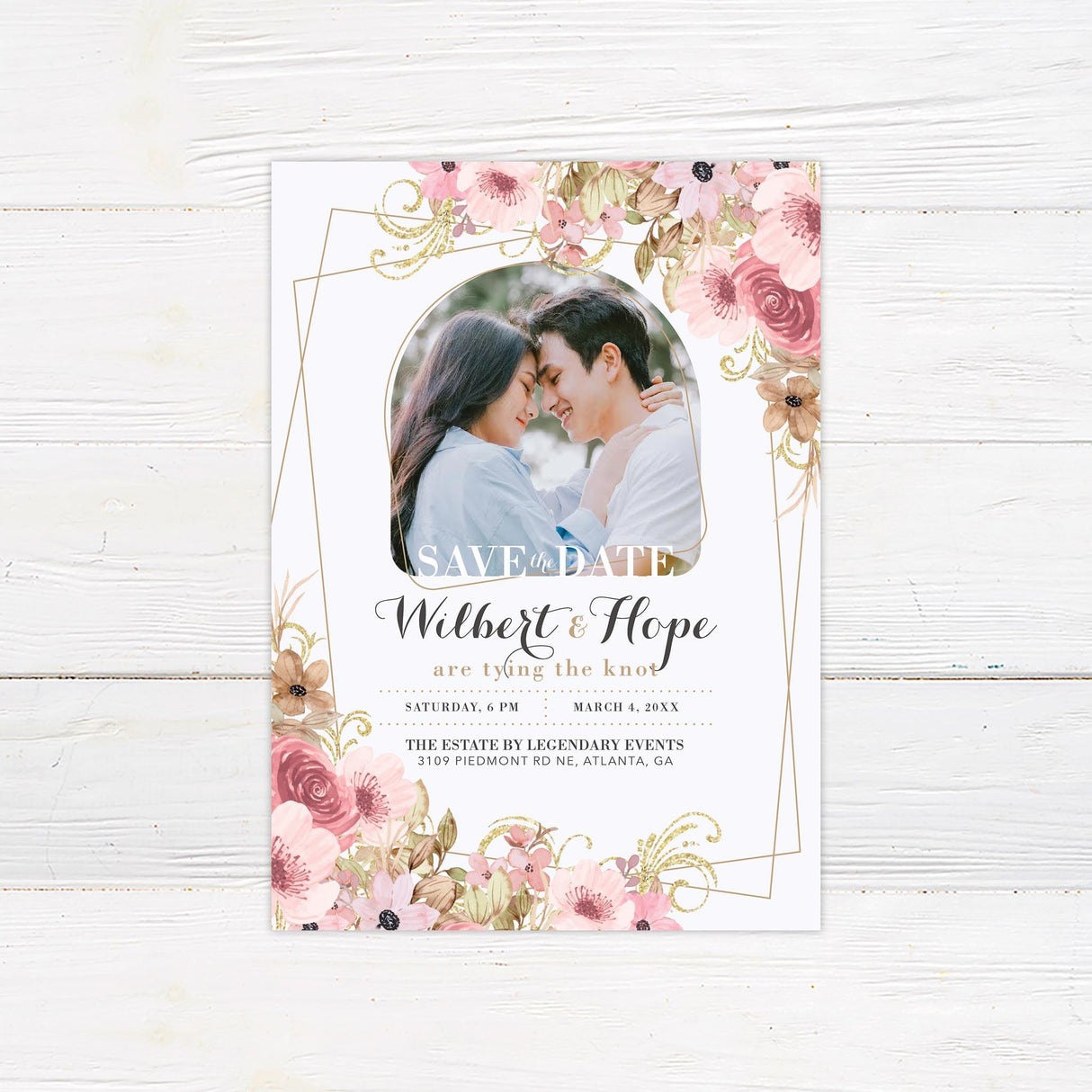Vintage Pink Floral Invitations - goprintplus