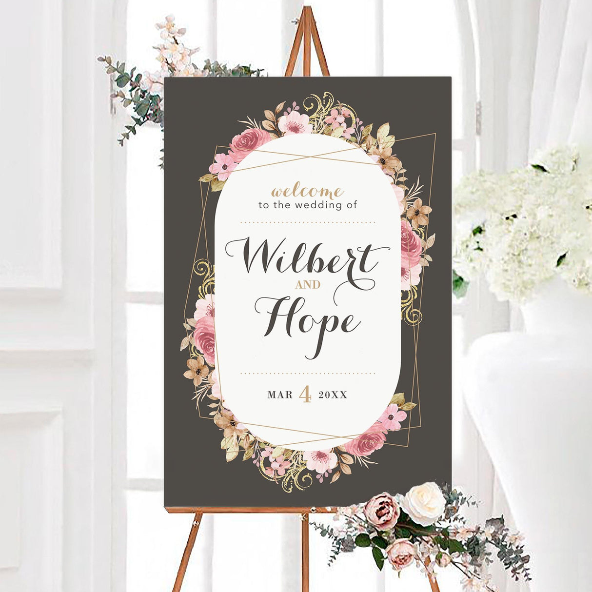 Vintage Pink Floral Invitations - goprintplus