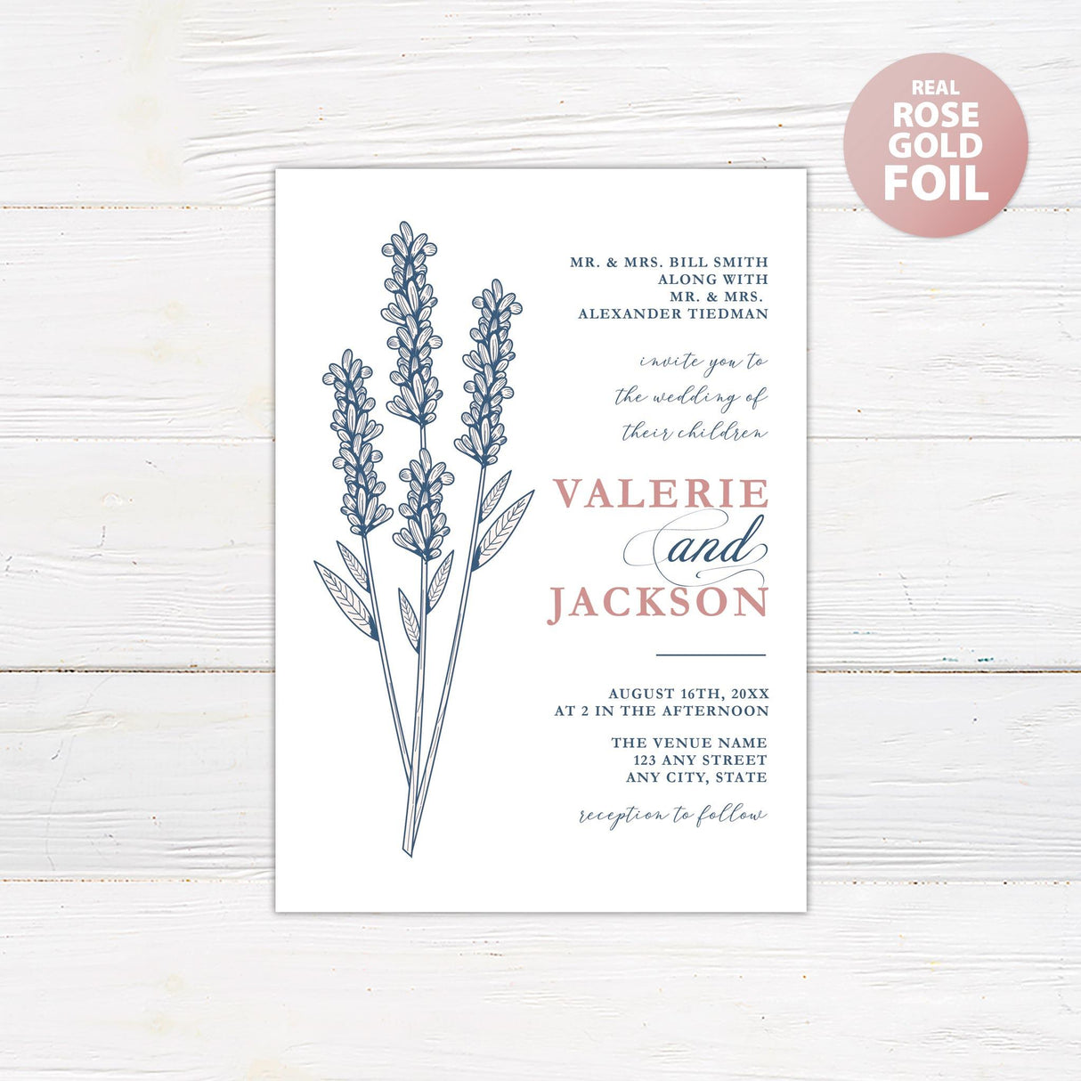 Vintage Sprig Foil Invitation - goprintplus