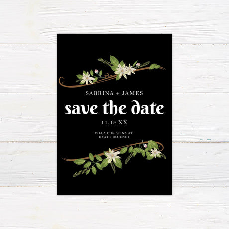 Vintage White Floral Save The Date - goprintplus