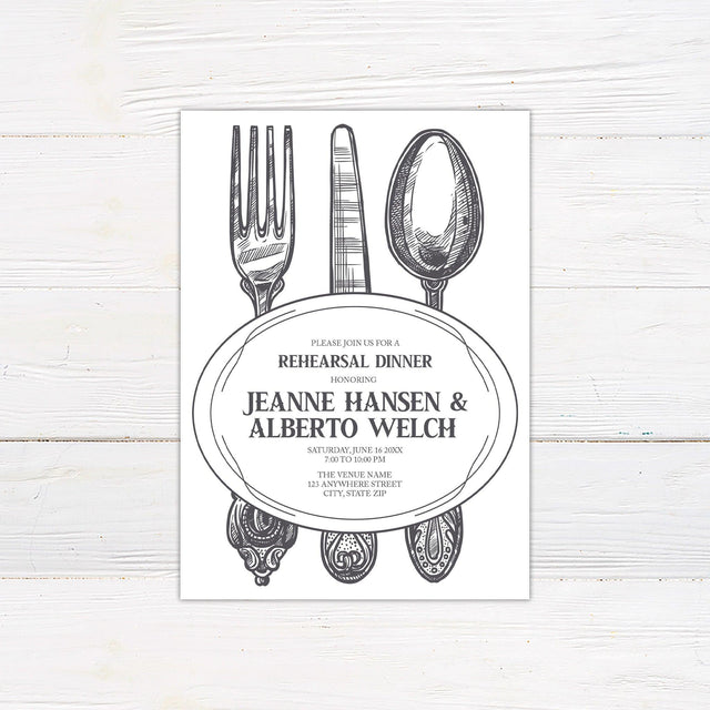 Vintage Silverware Invitation - goprintplus