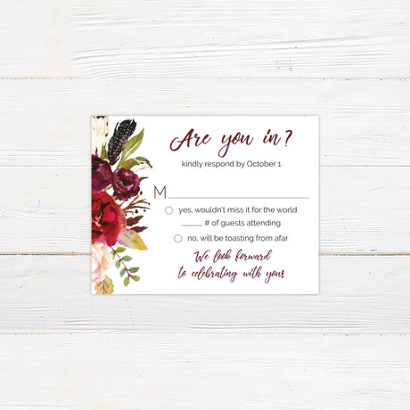 Warm Red Bouquet Invitations - goprintplus