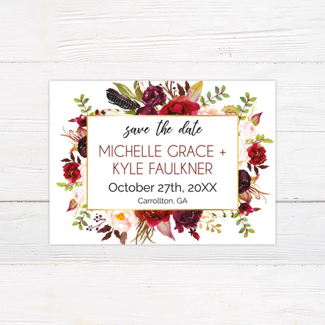 Warm Red Bouquet Invitations - goprintplus