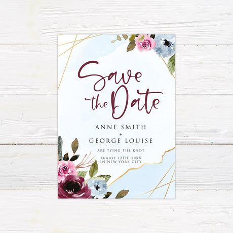 Watercolor Cascade Save The Date - goprintplus