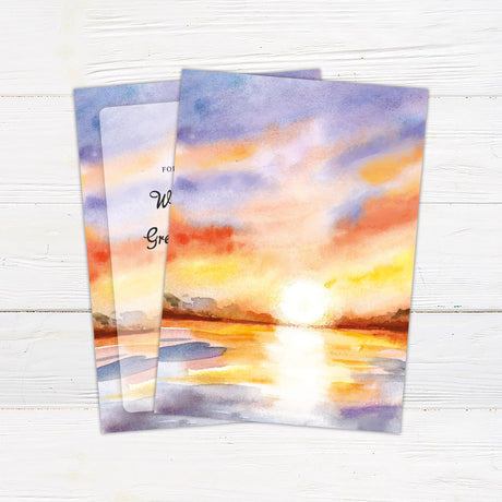 Watercolor Lake Sunset Invitations - goprintplus