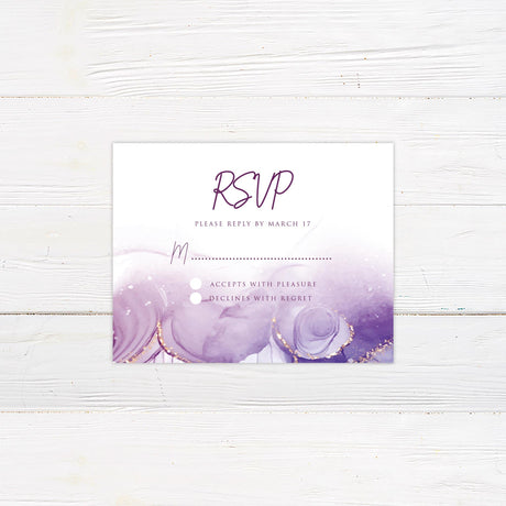 Watercolor Purple Abstract Invitations - goprintplus