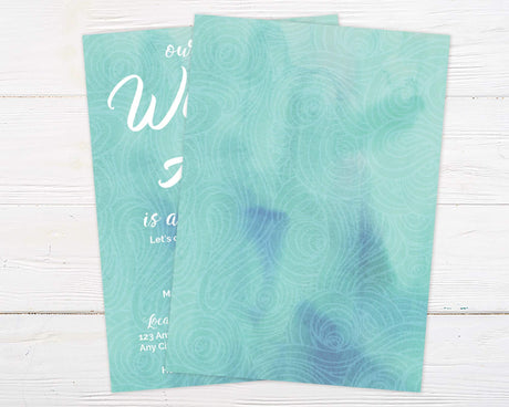 Watercolor Swirls Invitation - goprintplus