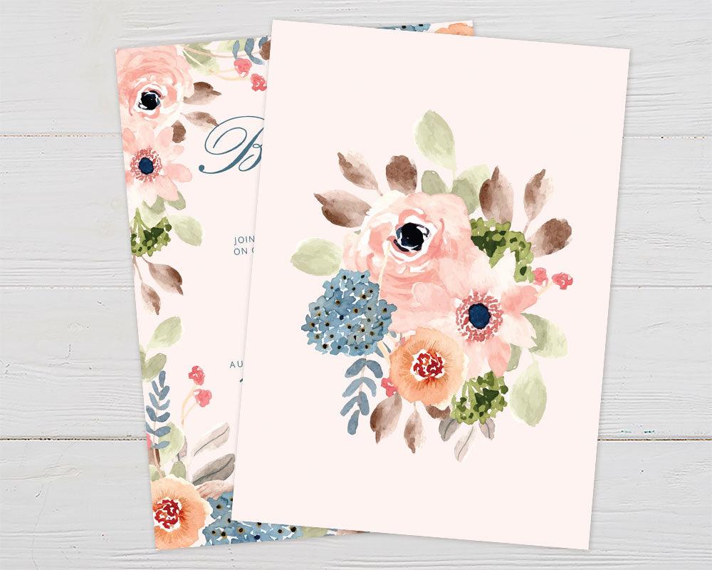 Watercolor Bouquet Invitation - goprintplus