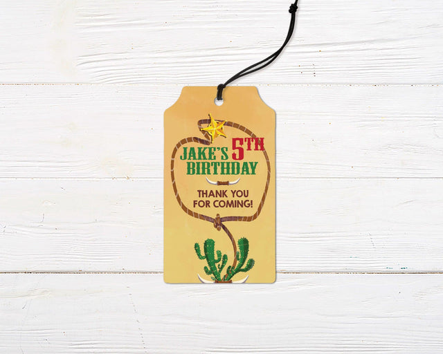 Western Birthday Favor Tag - goprintplus