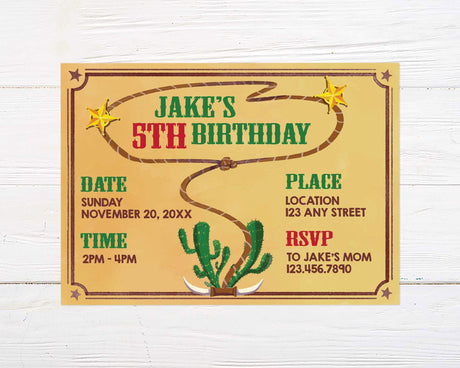 Western Birthday Invitation - goprintplus