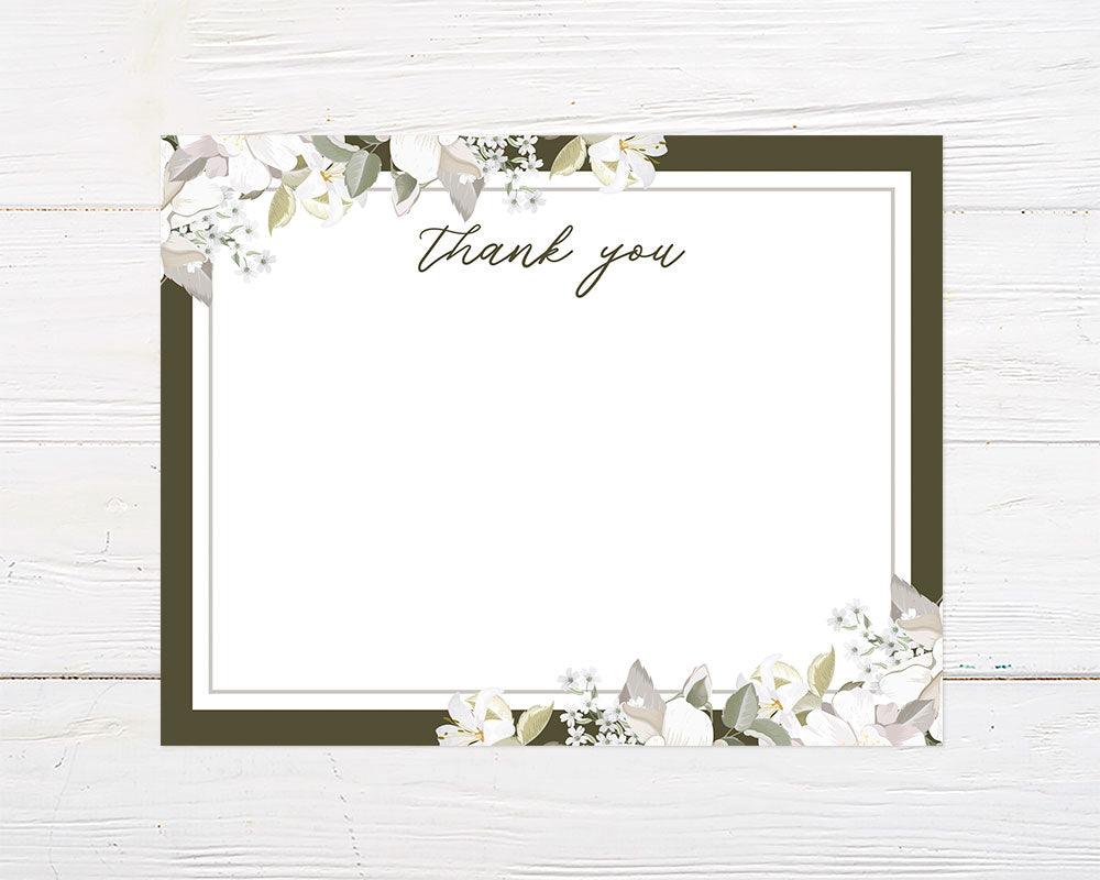 White Floral Thank You Card - goprintplus