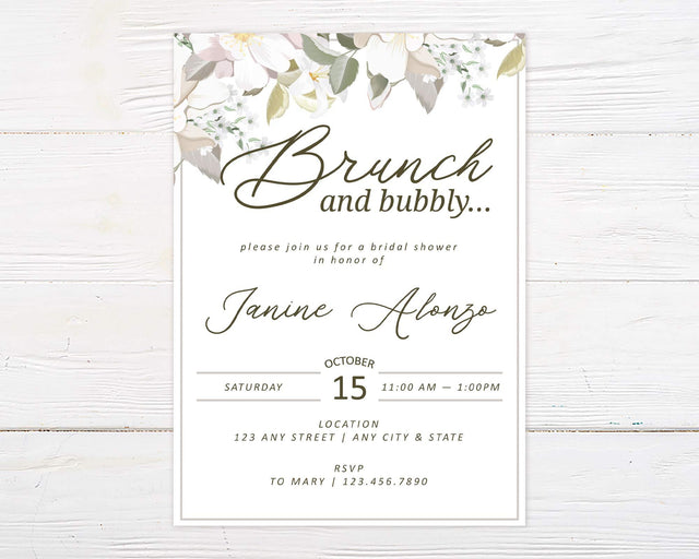 White Floral Invitation - goprintplus