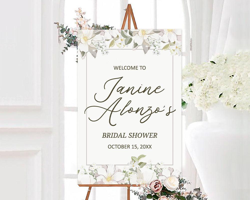 White Floral Sign - goprintplus