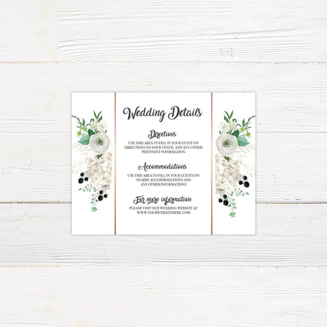 White Floral Cascade Details Cards - goprintplus