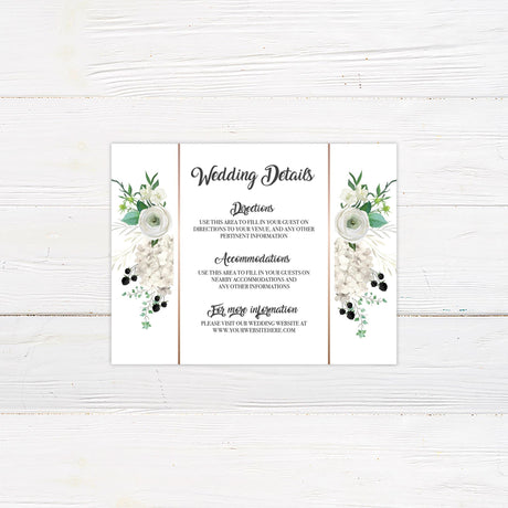 White Floral Cascade Invitations - goprintplus