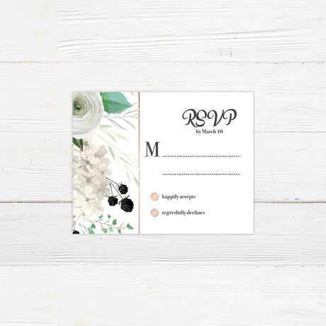 White Floral Cascade Invitations - goprintplus