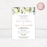 White Roses Foil Invitation - goprintplus