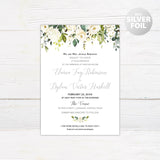 White Roses Foil Invitation - goprintplus