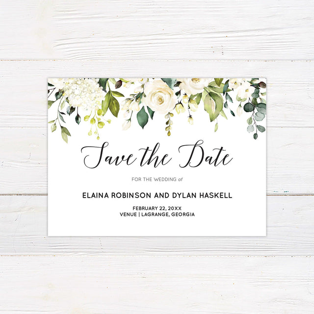 White Roses Save The Date - goprintplus