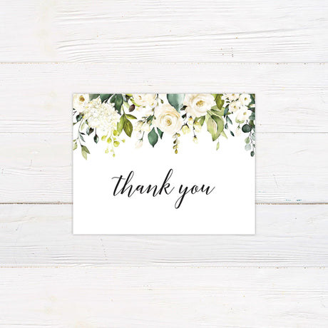White Roses Thank You Card - goprintplus